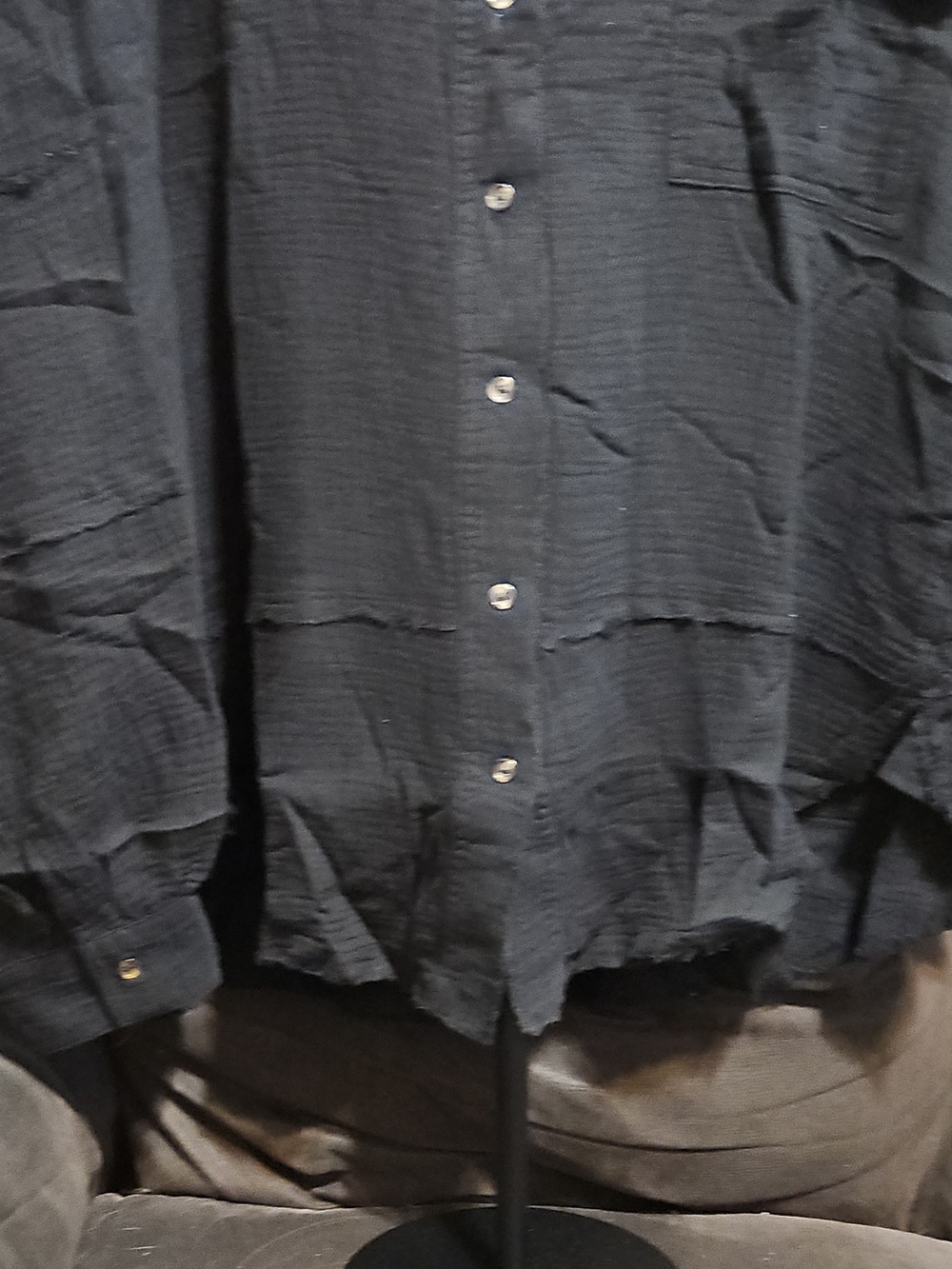easel Black Button-Front Shacket - Picture 3 of 10